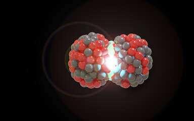 Nuclear fission of a uranium nucleus