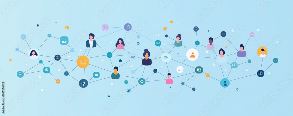 Leinwandbilder creative image showcasing interconnected people and nodes representing technology and business netwo