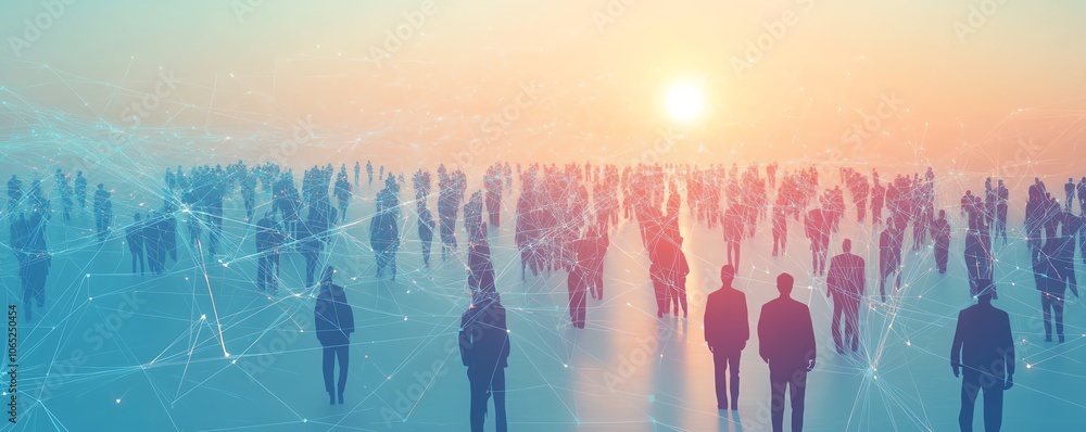 Leinwandbilder creative image showcasing interconnected people and nodes representing technology and business netwo