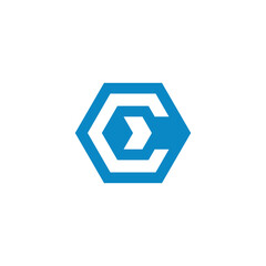 Hexagon Letter C Logo design vector template
