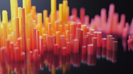 Obraz premium Colorful Sound Wave Visualization in Abstract Style