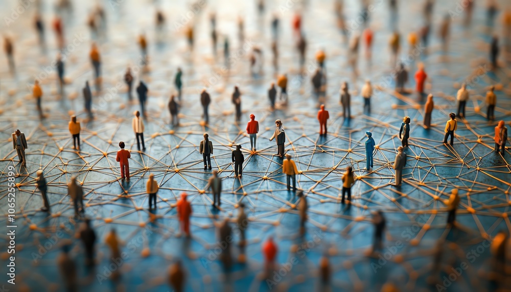 Aufkleber visual representation of a network of people linked by intricate lines