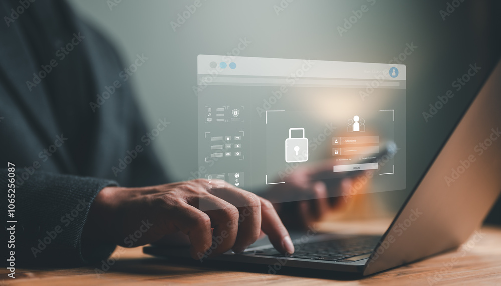 Aufkleber technology cybersecurity for business in the digital age, tech security online privacy smart securit