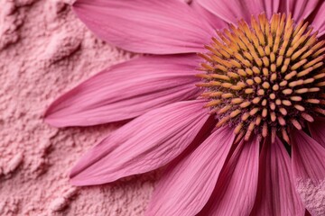 Obraz premium Detailed perspective on echinacea purpurea flower petal powder