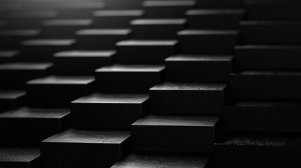 Obraz premium Abstract Black Triangle Bars on Dark Background