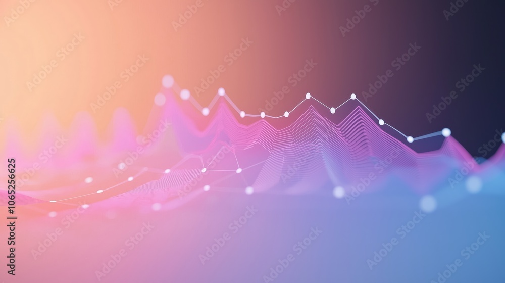 Poster colorful gradient line chart visualization background