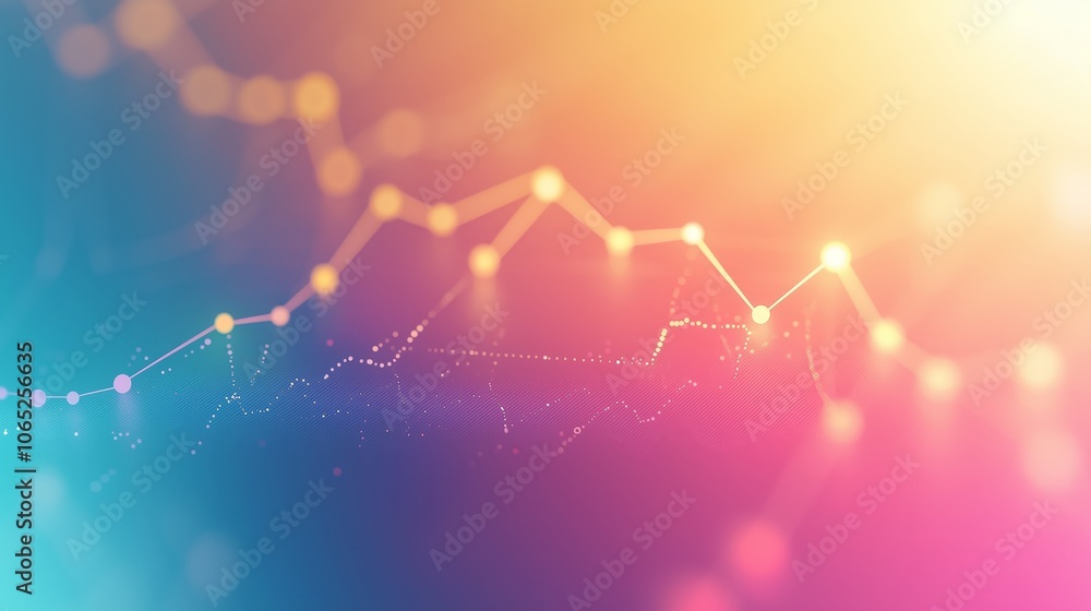 Poster colorful gradient line chart background design