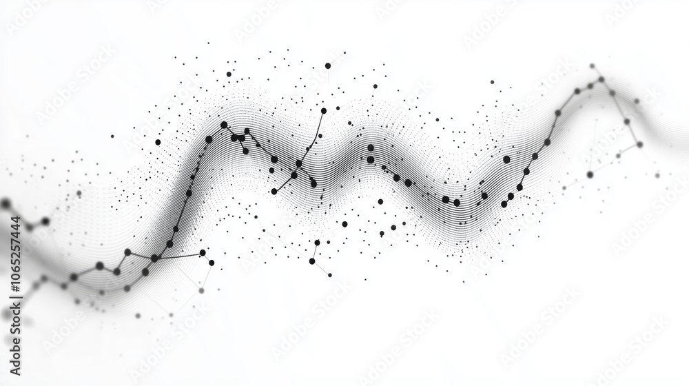 Poster abstract black and white data visualization graph
