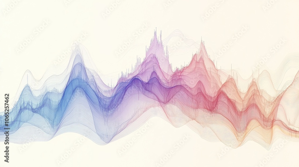 Poster abstract waveforms in gradient colors for visuals