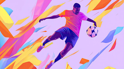 Soccer Player Preparing for a Header in an Athletic Pose