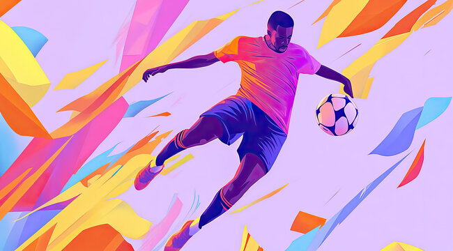 Soccer Player Preparing for a Header in an Athletic Pose