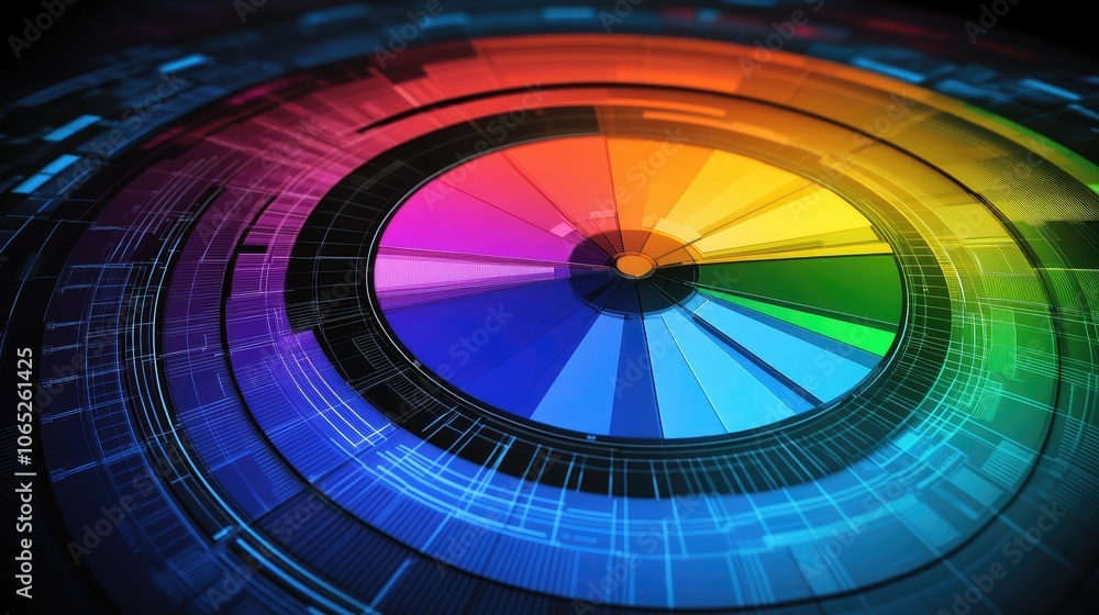 Poster vibrant circular color spectrum abstract design