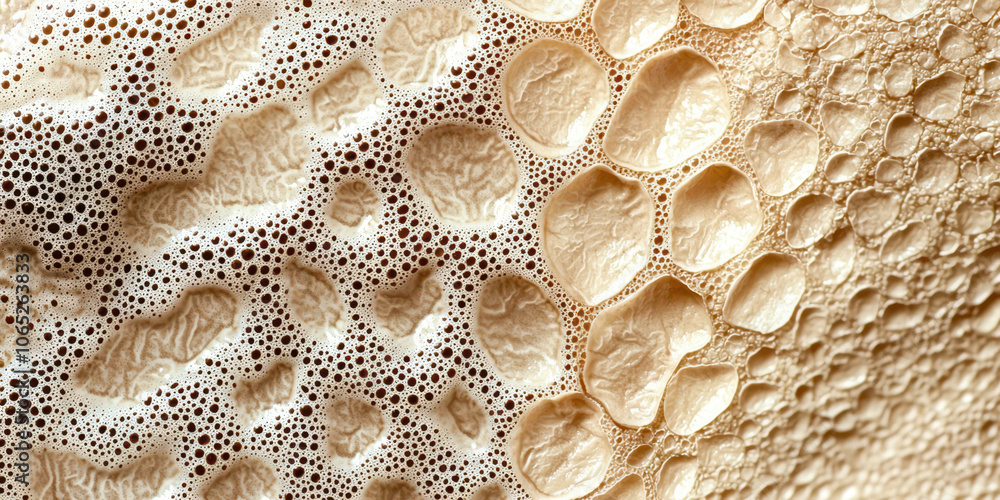 Poster a close up of a foam or liquid substance with a lot of bubbles