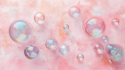 Fototapeta premium Luminous Bubbles Adorning a Gentle Background