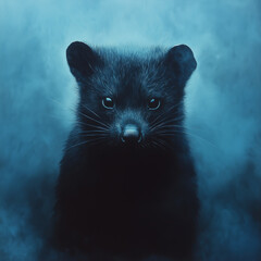 Tasmanian Devil in the Mist:  Wildlife Art Print of Australian Nature 