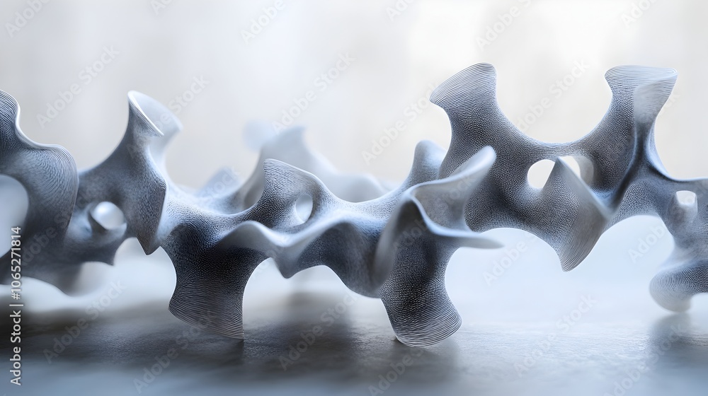 Aufkleber organic and dynamic protein fold structures with captivating digital textures and conceptual