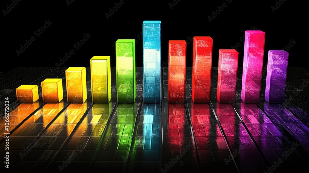 Poster colorful data visualization with modern design elements