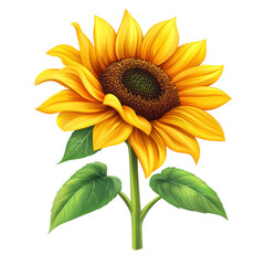 Naklejka premium Vibrant Sunflower: Nature?s Golden Beauty on a white background.