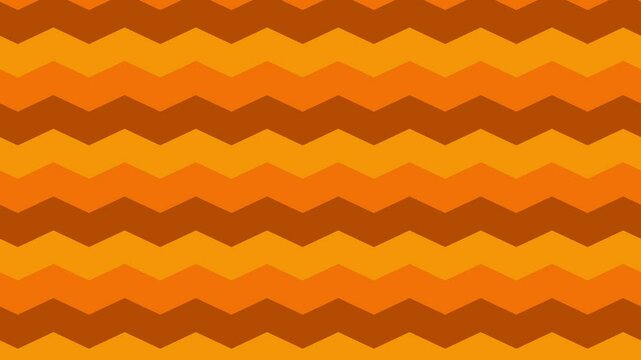 Retro orange chevron pattern background, vintage zigzag motion graphic, seamless geometric loop for autumn and 70s style design