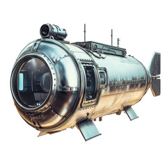 Obraz premium Advanced Submersible: A Dive into the Unknown on white background