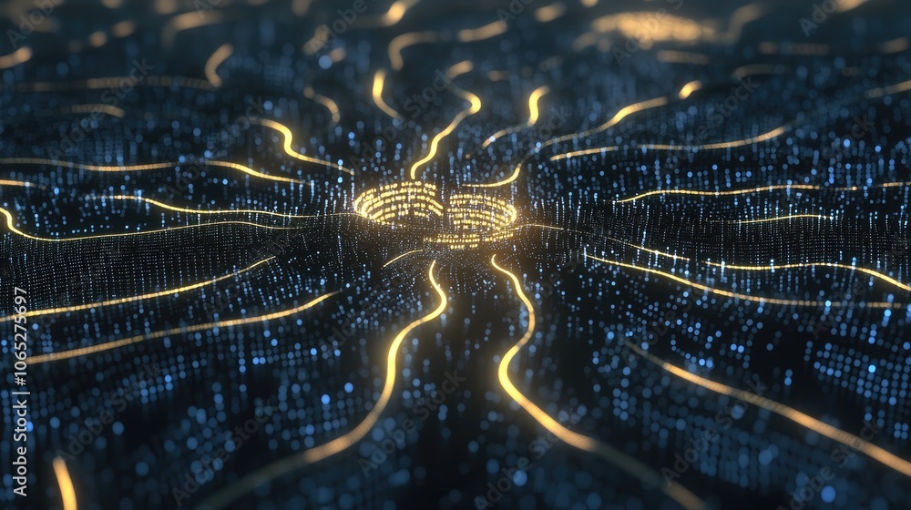 Poster abstract digital network visualization concept