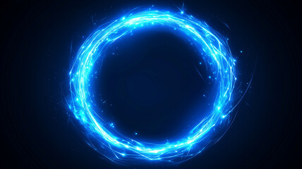 Futuristic Digital Technology Interface with Circular HUD 