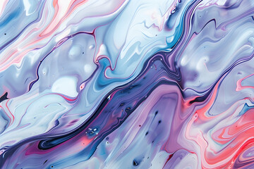 Obraz premium Abstract, fluid background with swirling purple and pink liquid marble shapes