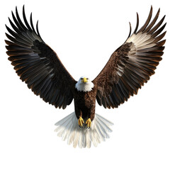 Obraz premium Majestic Bald Eagle in Flight Isolated on Transparent Background