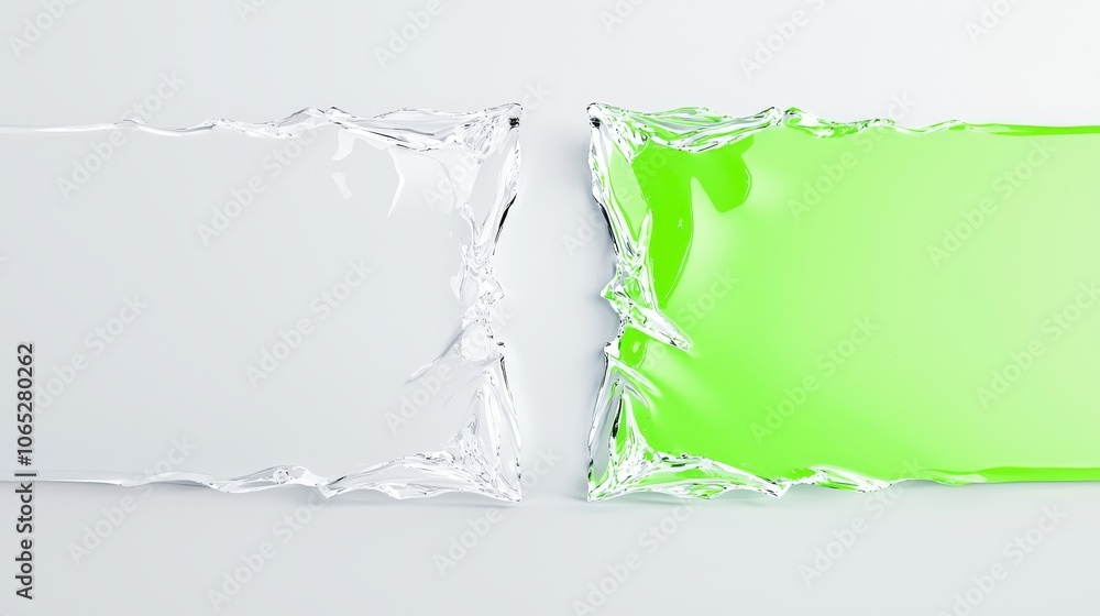 Poster create stunning visuals using transparent liquid frames for graphic design projects