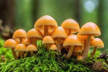 Fototapeta premium Cognitive enhancer lion's mane supplement: key compounds hericenones and erinacins found in medicinal fungal species hericium erinaceus