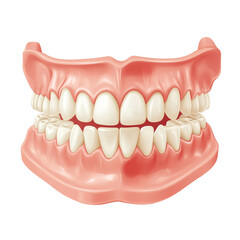 Obraz premium Detailed view of upper and lower human teeth in dental anatomy, transparent