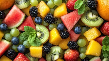 Obraz premium Explore the vibrant world of fresh fruits a colorful medley of nature’s best delights