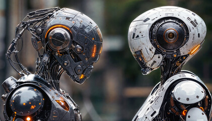 Binary Balance: Light vs Dark Cyborgs - Advanced AI Machines