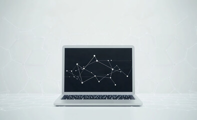 Modern Laptop with Digital Network Connections