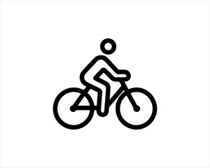 Fototapeta premium Line art Bicycle logo design icon symbol vector illustration