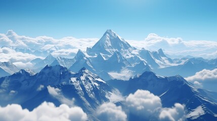 Fototapeta premium Majestic Mountain Landscape Under a Clear Sky