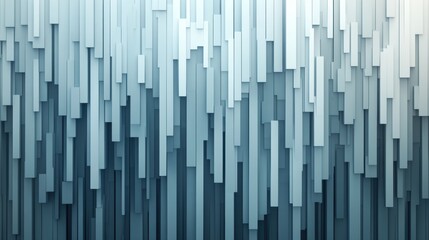 Fototapeta premium Rainfall is depicted with vertical rectangles, in shades of gray, light blue, and silver