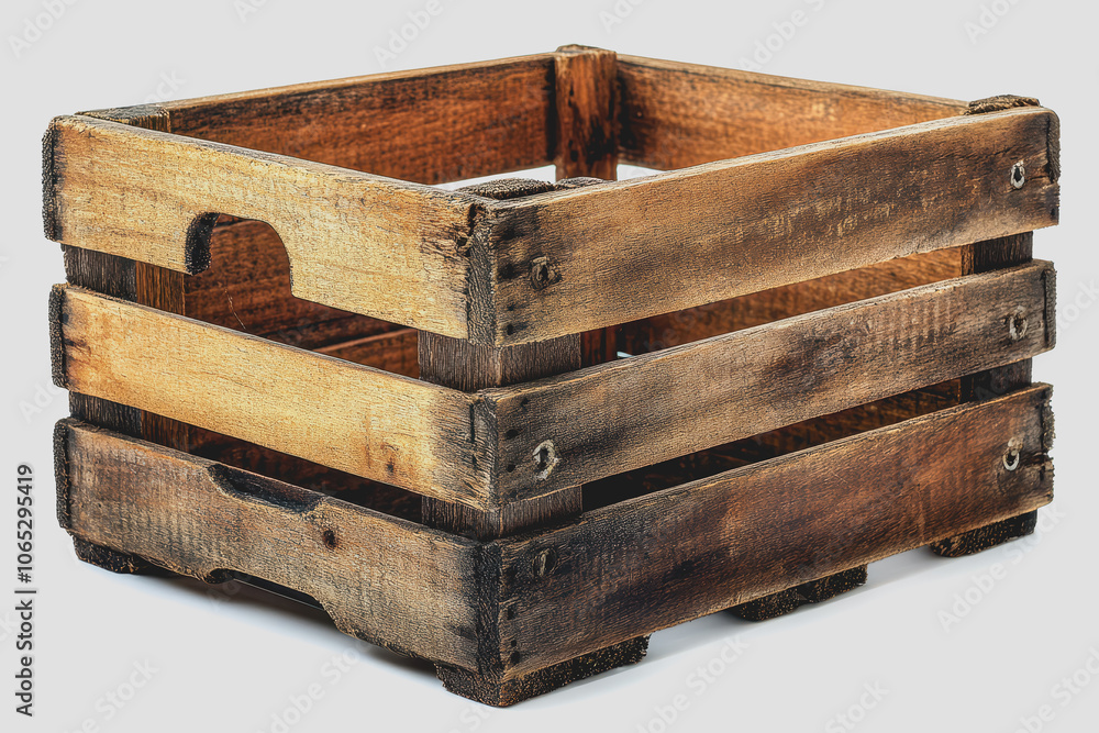 Poster smooth pine storage crate in side view