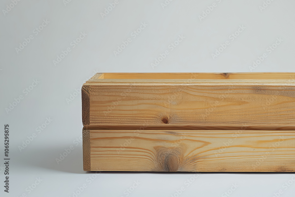 Poster smooth pine storage crate side view