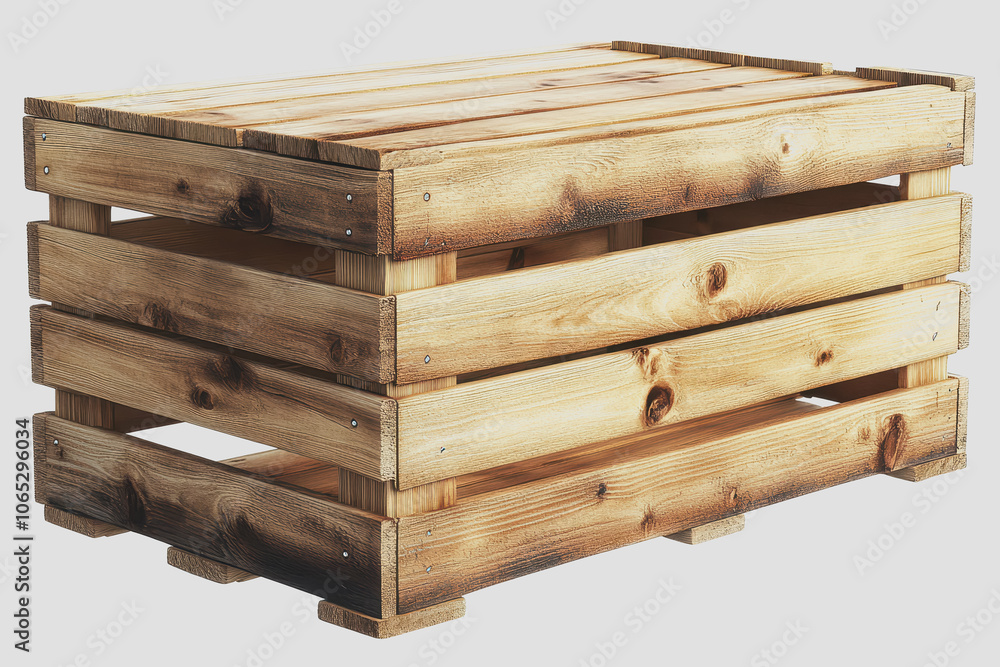 Poster smooth pine storage crate side view