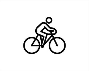 silhouette of a cyclist on a bicycle