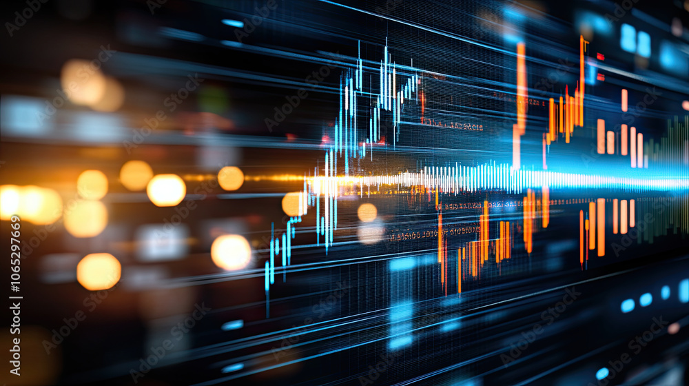 Aufkleber dynamic infographic of portfolio optimization with financial data visualization, showcasing vibrant 
