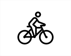 Fototapeta premium silhouette of a person riding a bicycle