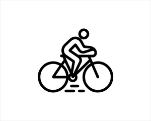 Naklejka premium silhouette of a person riding a bike