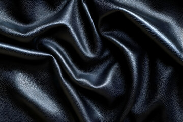 Obraz premium A close-up view of dark, textured leather fabric, showcasing its smooth and luxurious appearance.