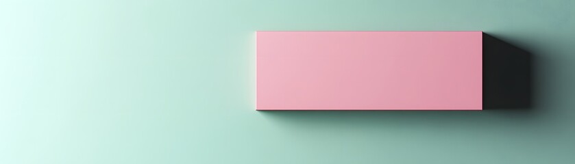 Fototapeta premium A Pink Rectangular Shape on a Light Green Background