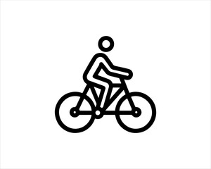 Fototapeta premium silhouette of a person riding bicycle
