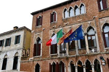 Flags in san marco venice