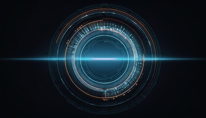 Creative digital tech circle on dark background. Big data and technology concept 