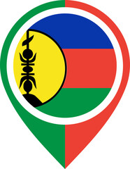 Fototapeta premium Map Icon Inside New Caledonia Flag